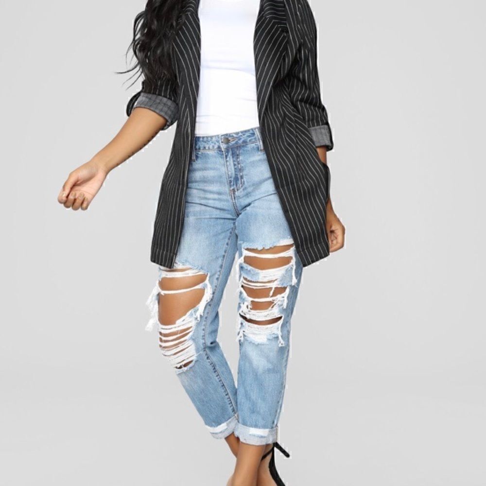 NEW Jax Distressed High Rise Boyfriend Jeans-9 - Picture 2 of 12
